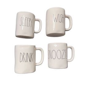 Rae Dunn Sleepy Snooze Wish Drink Artesian Collection by Magenta Coffee Mug Lot